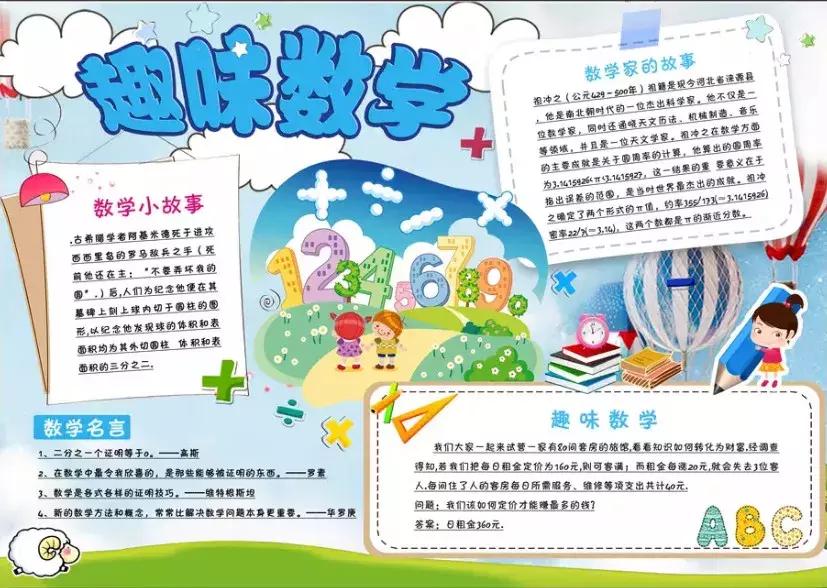陈景润哥德巴赫猜想_数学手抄报素材_生活中数学应用小报