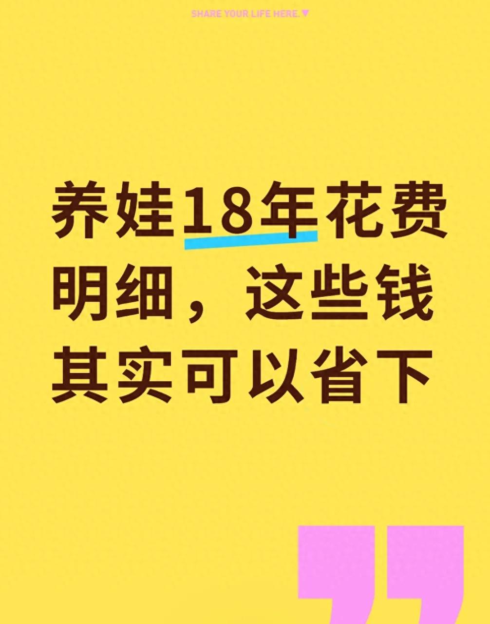 kiayun手机版登录 养娃18年花费明细，这些钱其实可以省下